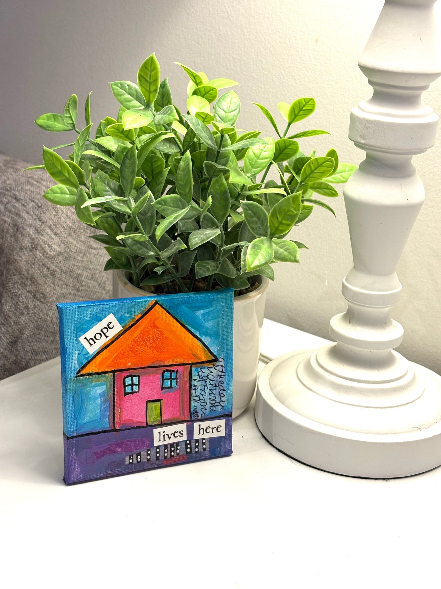 Hope (37/100) |  Original 4x4 Mini House Canvas