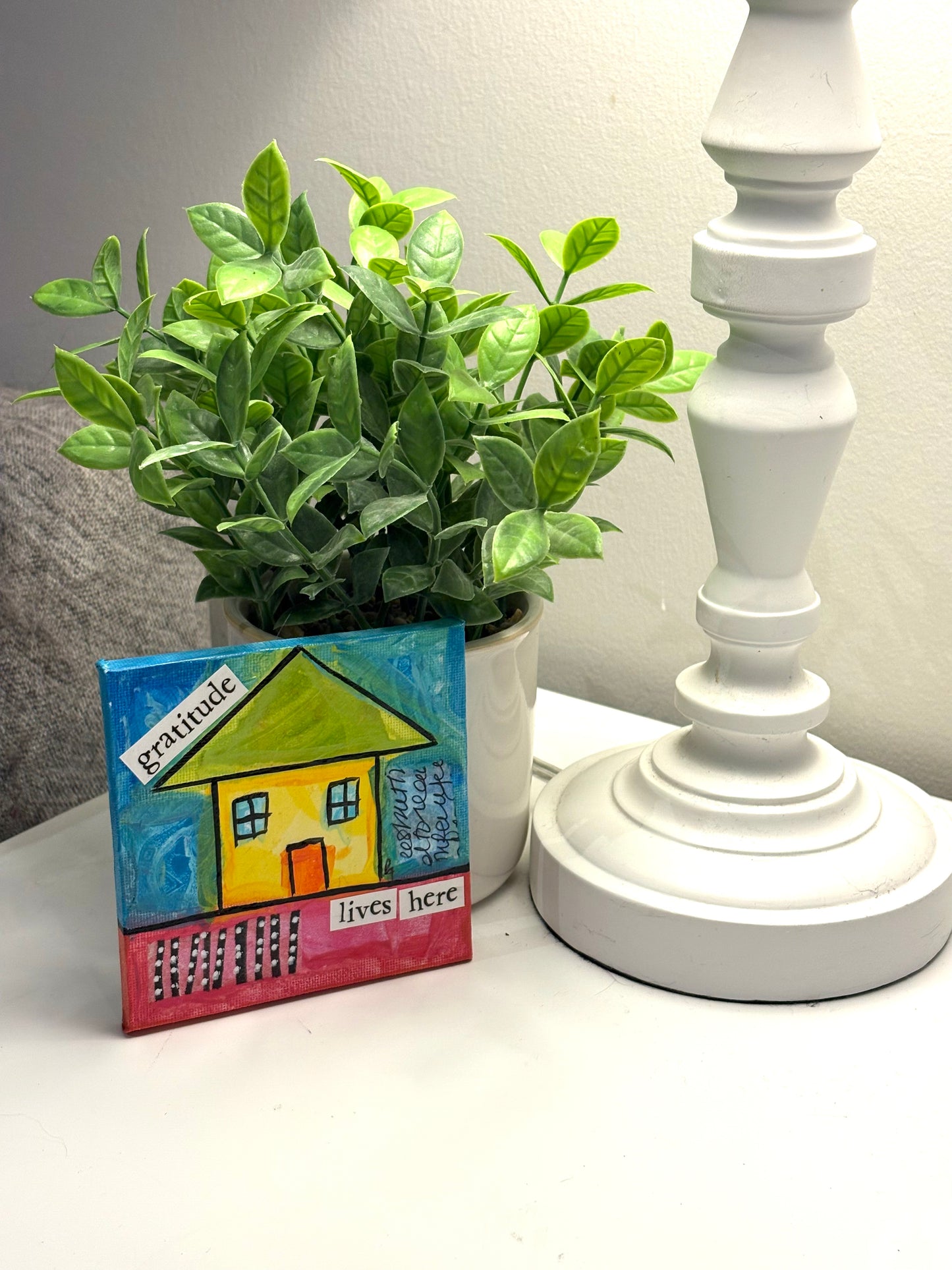 Gratitude(44/100) |  Original 4x4 Mini House Canvas