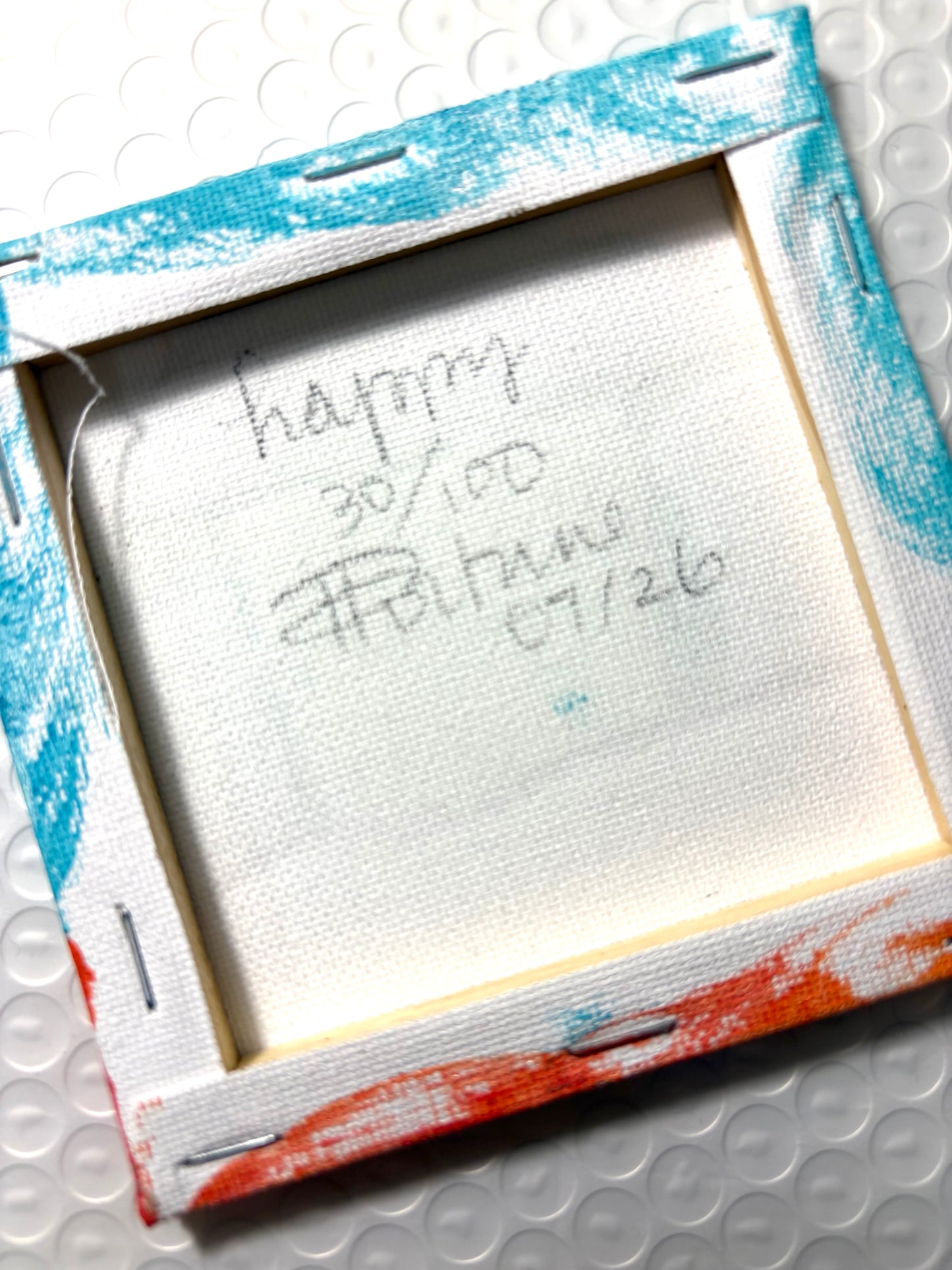 Happy (30/100) |  Original 4x4 Mini House Canvas