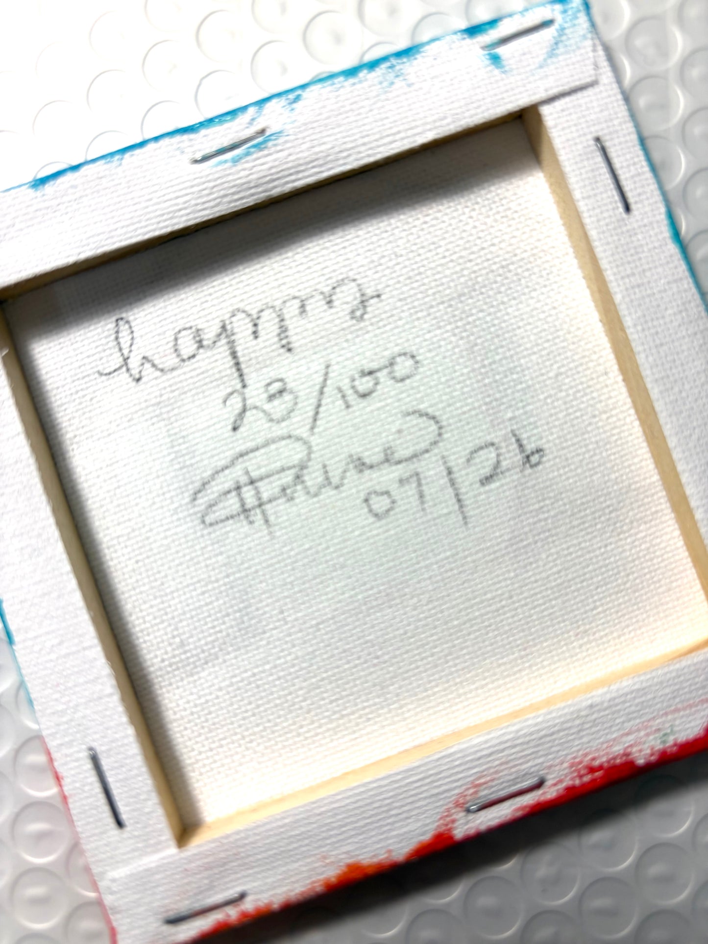 Happy (23/100) |  Original 4x4 Mini House Canvas