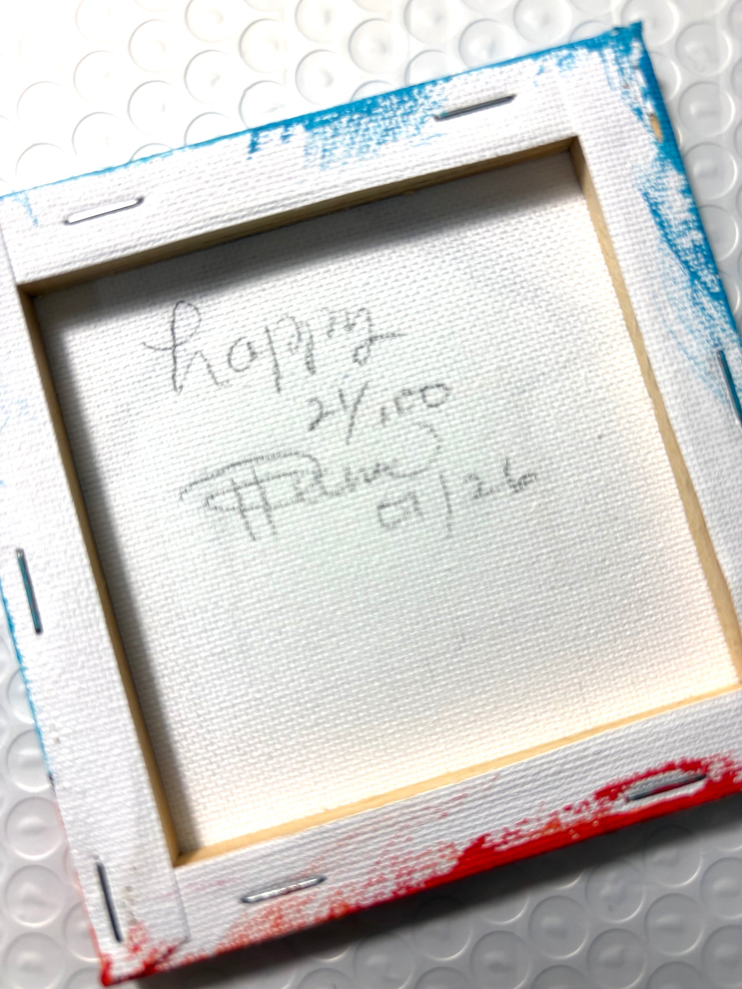 Happy (21/100) |  Original 4x4 Mini House Canvas