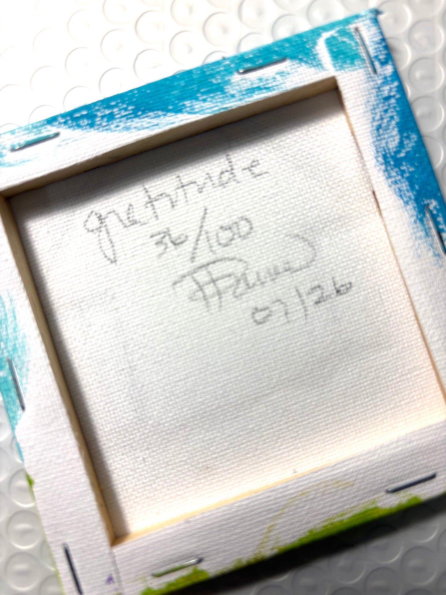 Gratitude (36/100) |  Original 4x4 Mini House Canvas