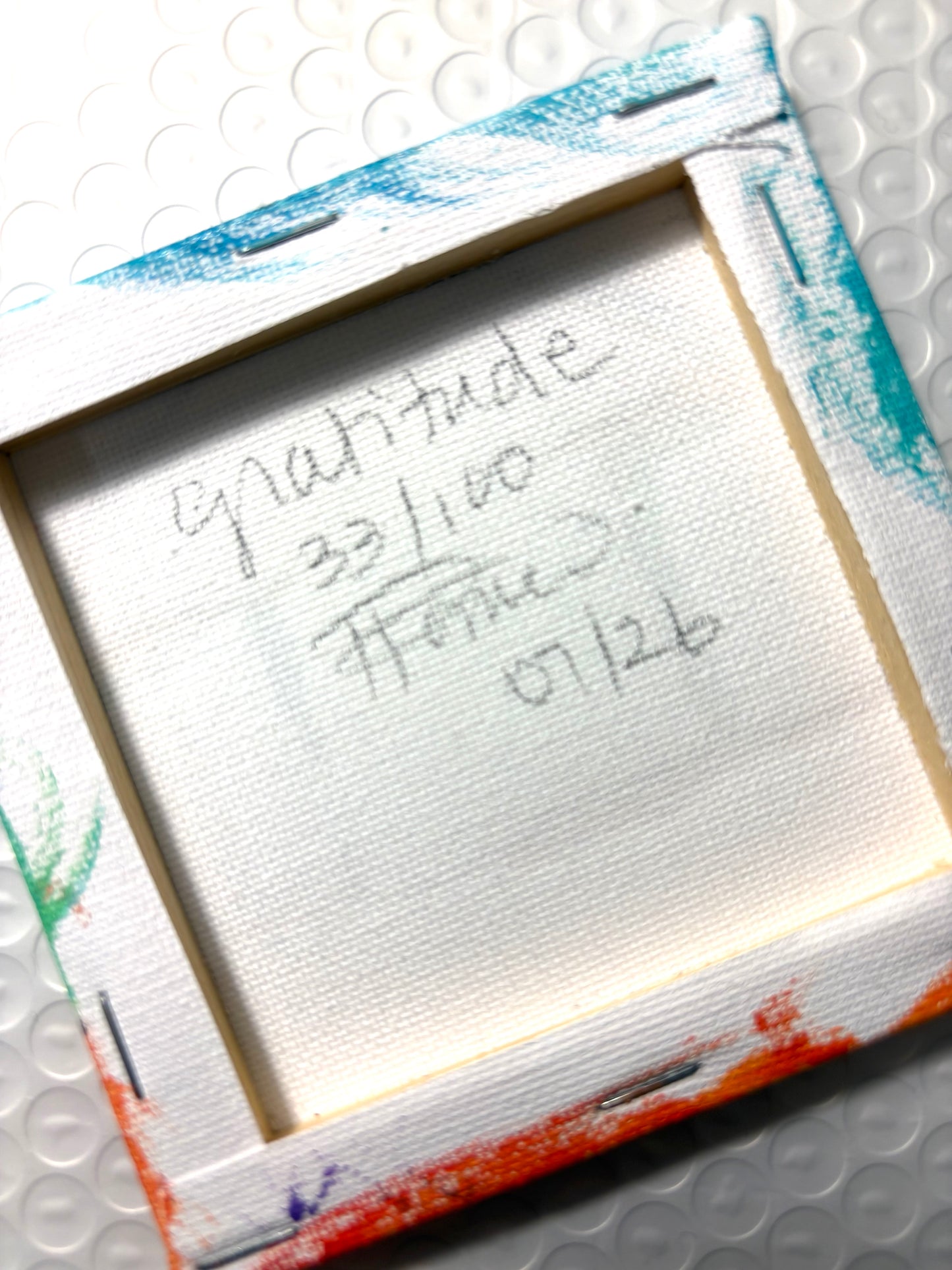 Gratitude (33/100) |  Original 4x4 Mini House Canvas