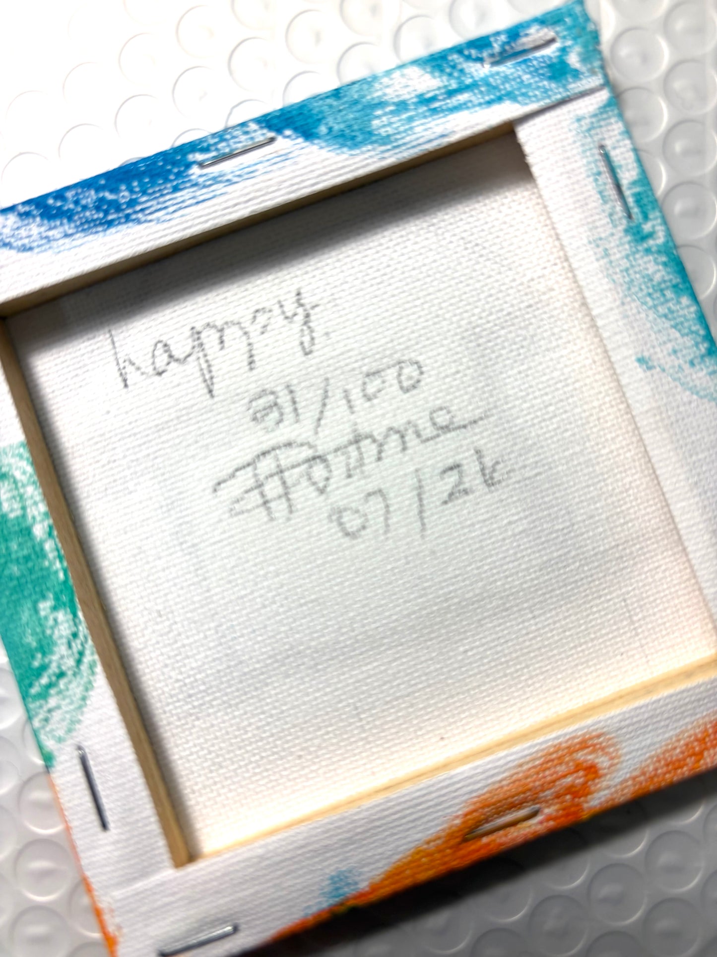 Happy (31/100) |  Original 4x4 Mini House Canvas