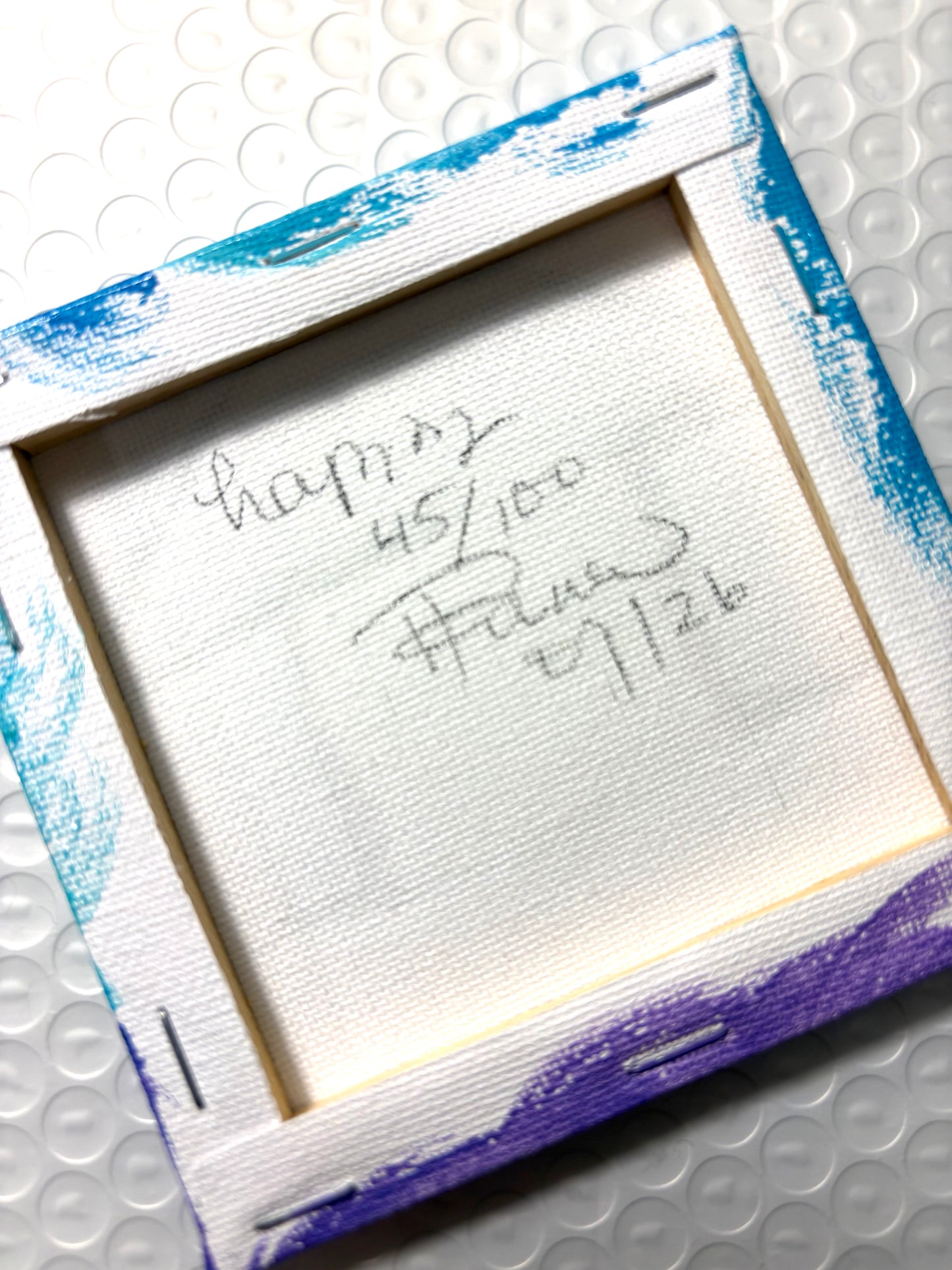 Happy(45/100) |  Original 4x4 Mini House Canvas