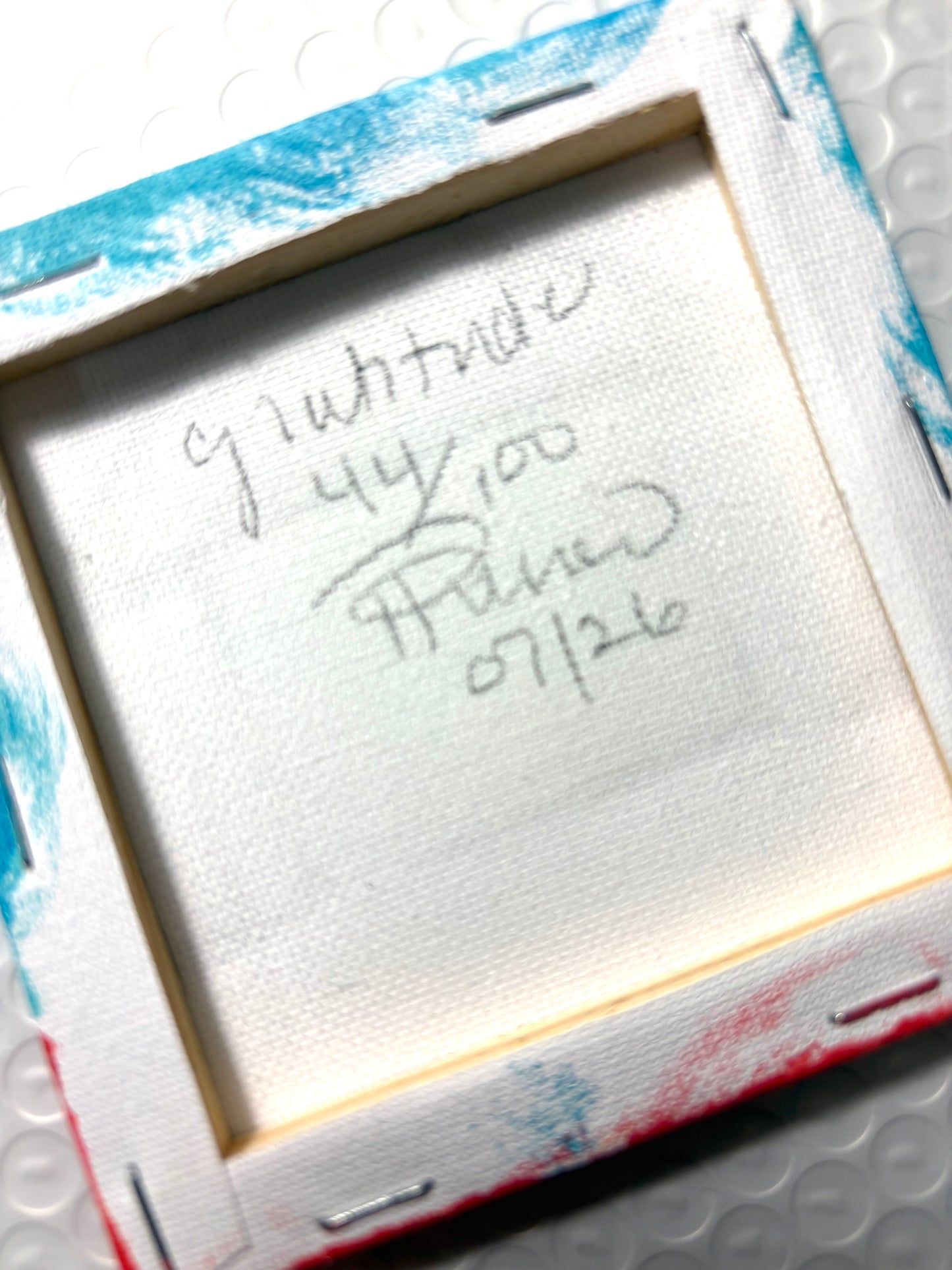 Gratitude(44/100) |  Original 4x4 Mini House Canvas