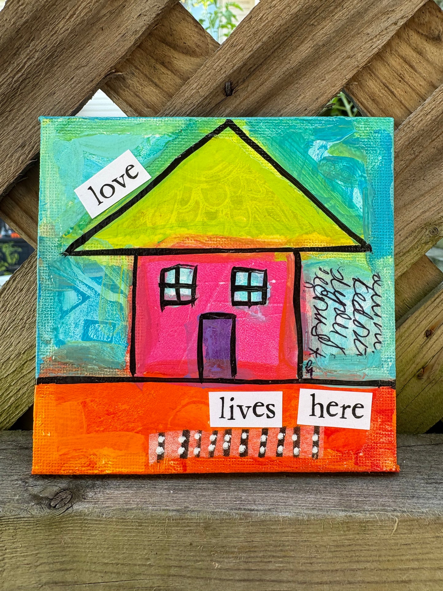 Love (42/100) |  Original 4x4 Mini House Canvas
